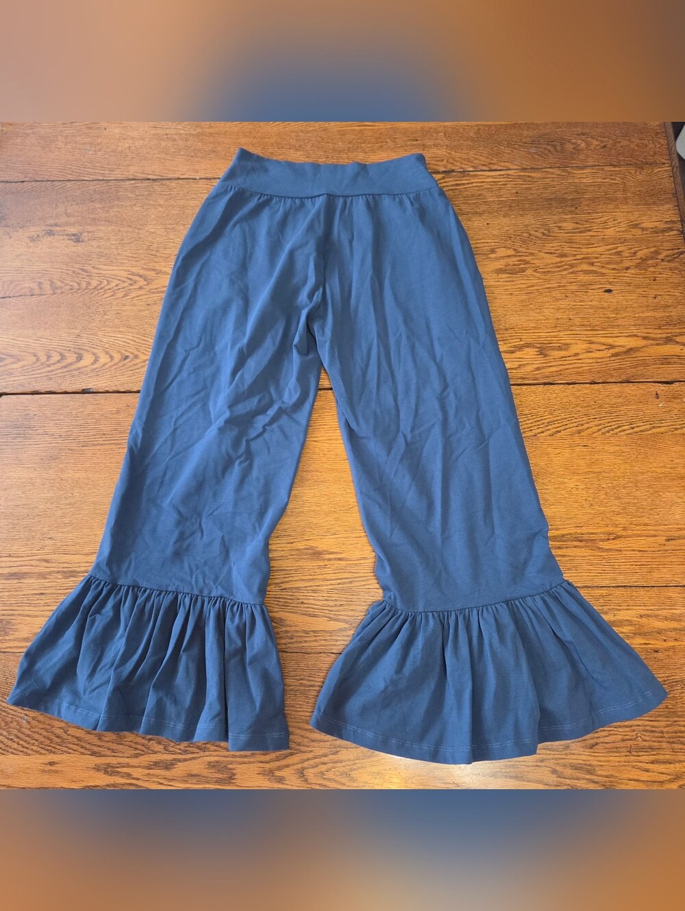 Matilda Jane Enchanted Garden Beaufort Big Ruffle Pants Navy Size Medium NWT